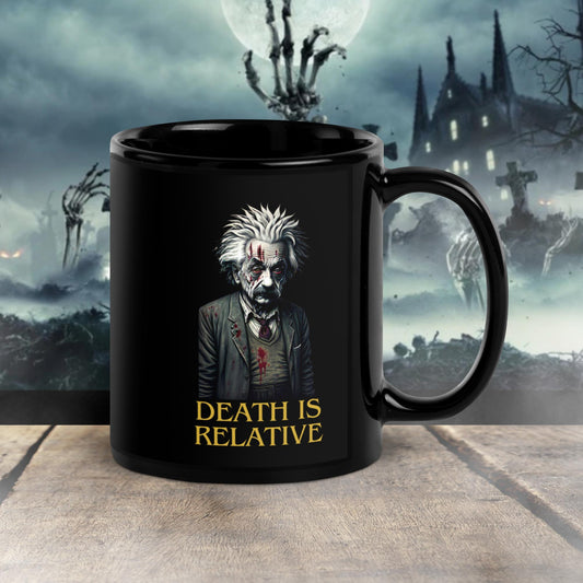 cadeau de Noël Albert Einstein Vintage tasse noire brillante