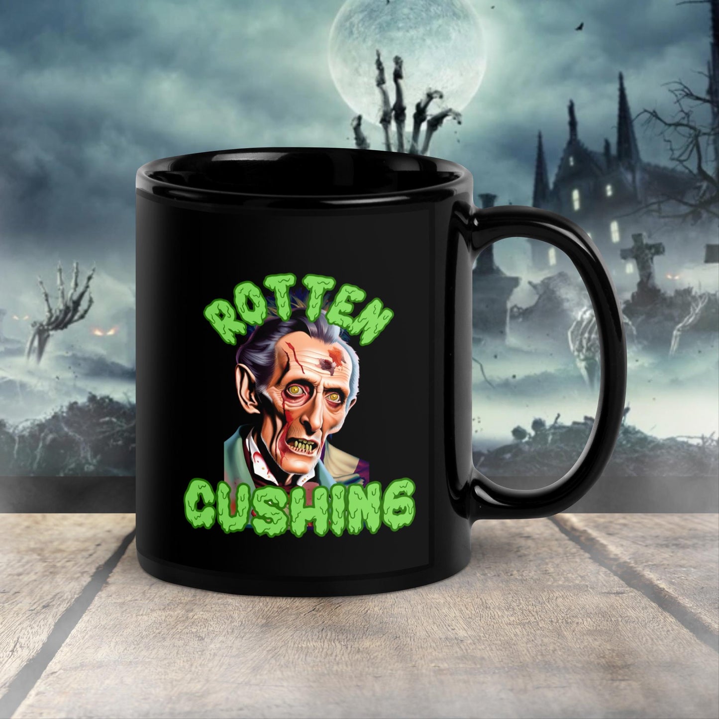 christmas gift Peter Cushing vintage personalized glossy black mug