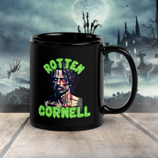 Cadeau de Noël Chris Cornell vintage tasse noire brillante