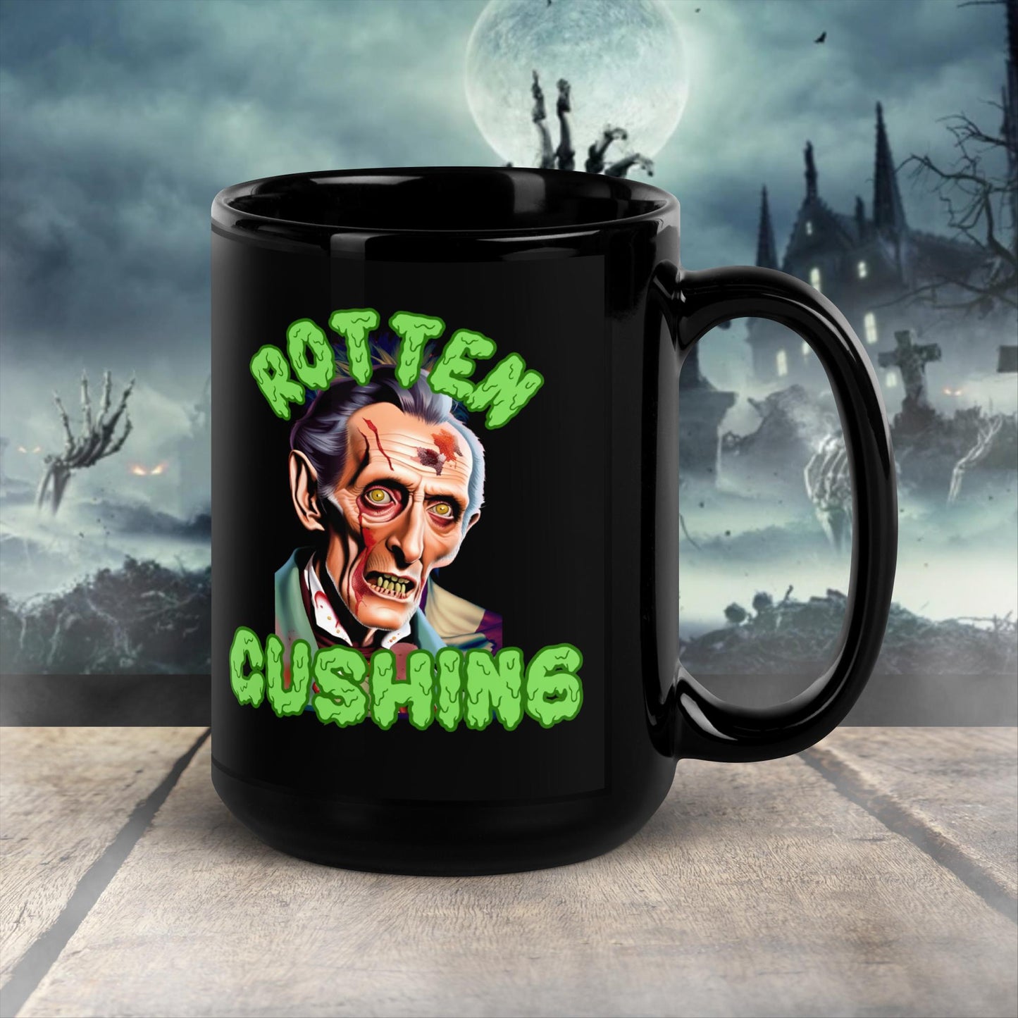 christmas gift Peter Cushing vintage personalized glossy black mug