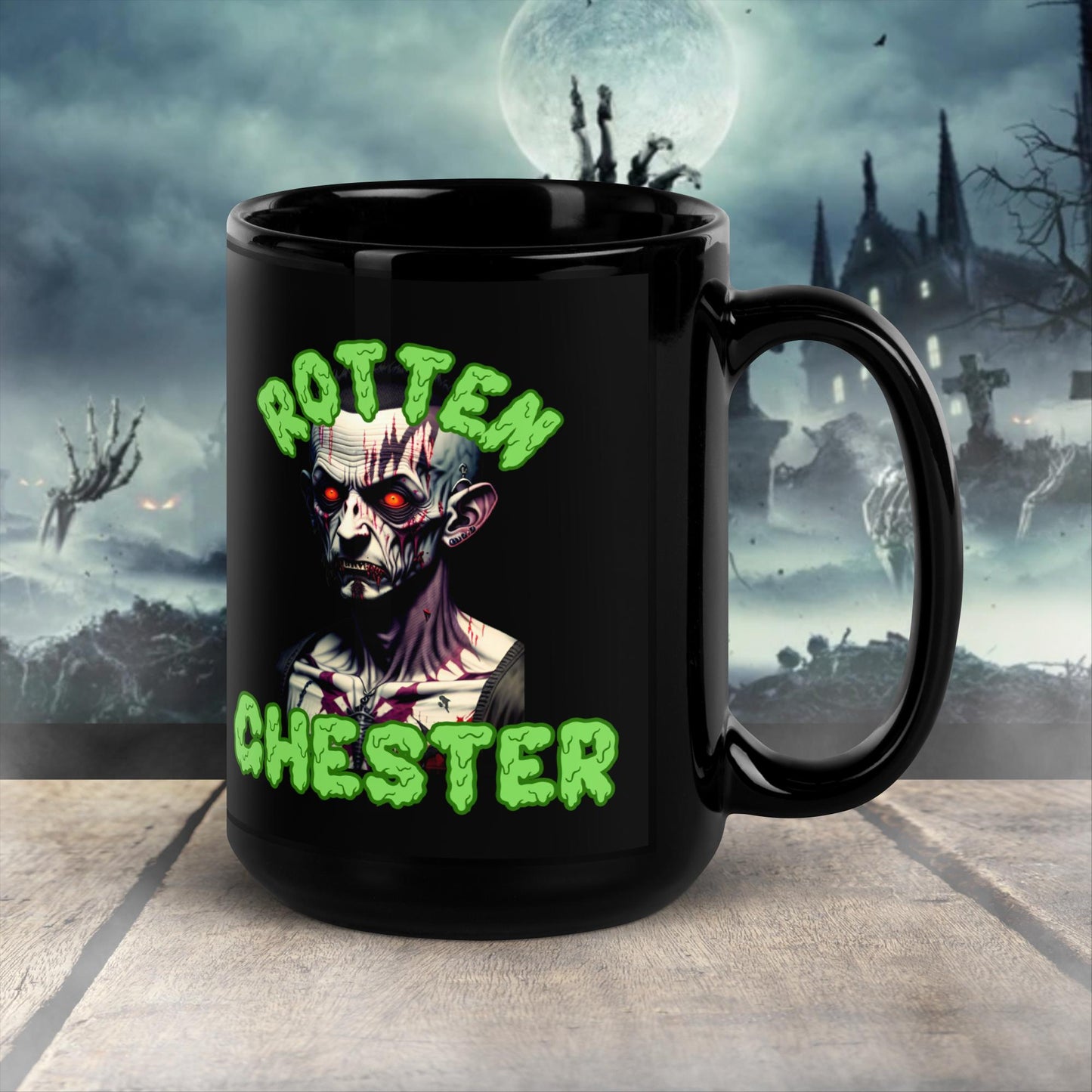 christmas gift Chester Bennington glossy black mug